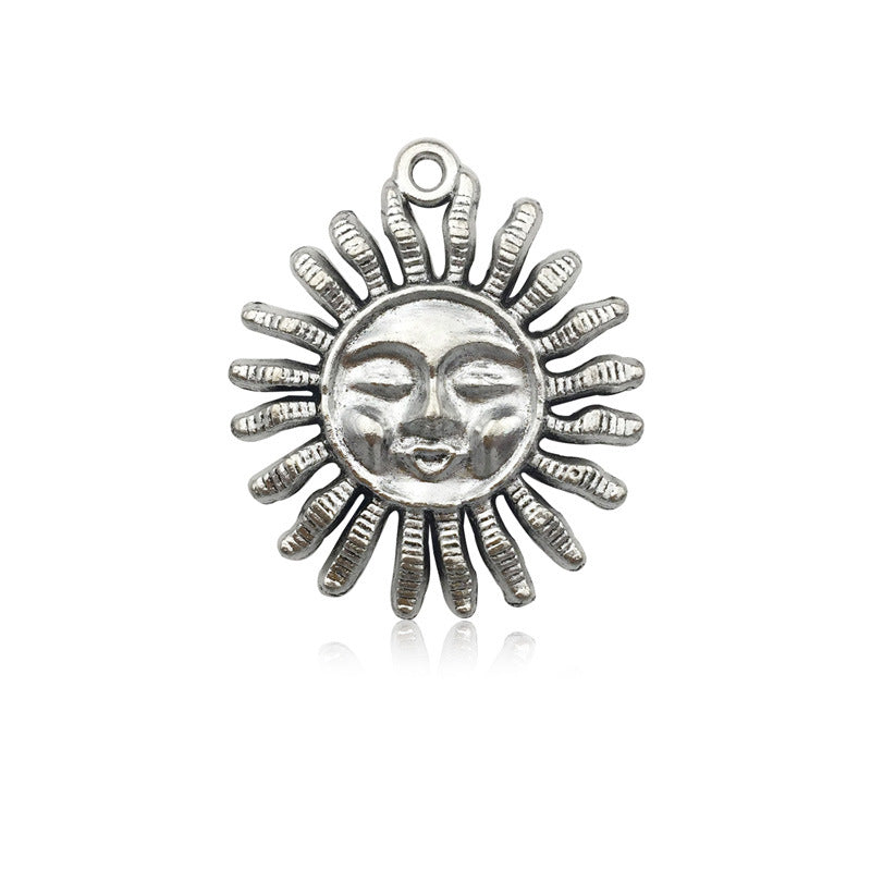 Wholesale Alloy Vintage Tibetan Silver Sun Moon DIY Necklace Bracelet Pendant